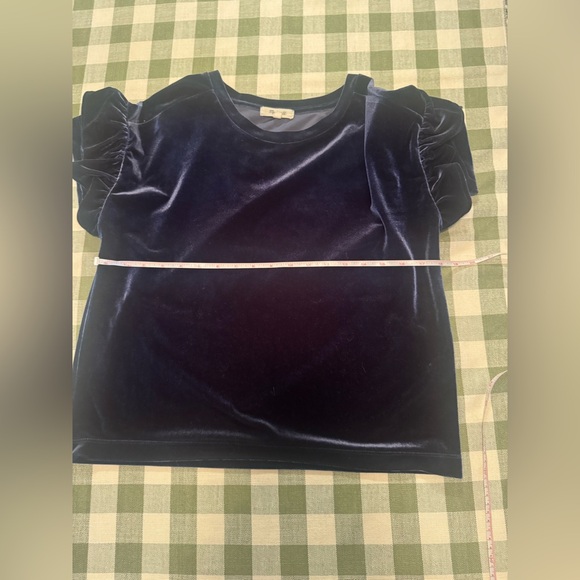 Madewell Velvet Ruffle Sleeve Top - Picture 13 of 13